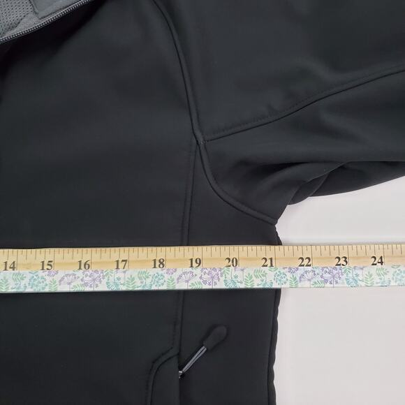 Kirkland Signature Mens M Black Gray Fleece Lined Jacket Softshell Zip Pockets - Picture 5 of 8